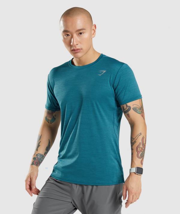 Panske Tricka Gymshark Speed Tyrkysové | OY0257364